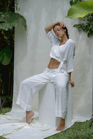 FLOW PANTS OFF WHITE- Indigo Luna