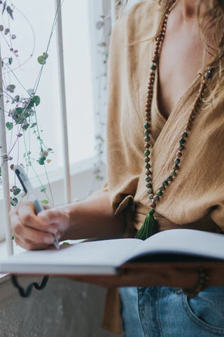 INNER PURPOSE - Unakite & Sandalwood Mala