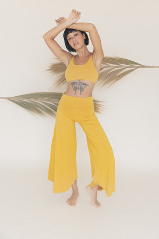 Layla Flares Saffron- Indigo Luna