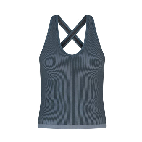V-Neck Tank Blue - Pink & Kamal