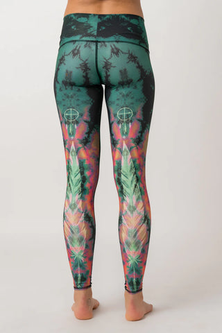 Eagle Feather Green Yoga Pants