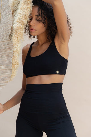 Boxy Crop Top Black - Indigo Luna