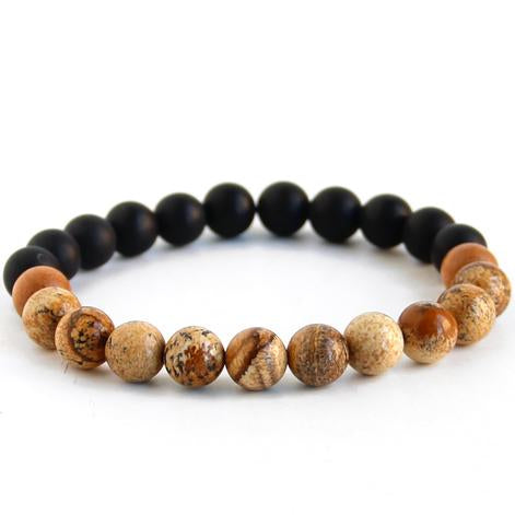 Inhale Strength Men's Mala Wrist Bracelet