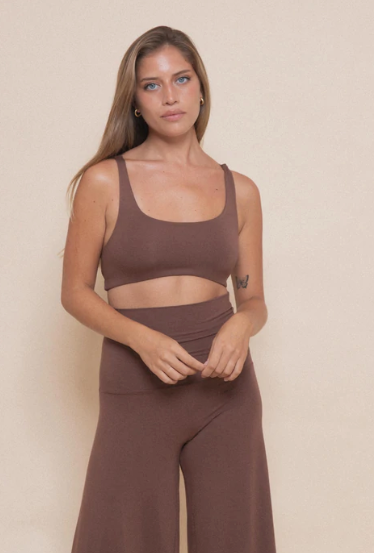 Boxy Crop Top Chocolate - Indigo Luna