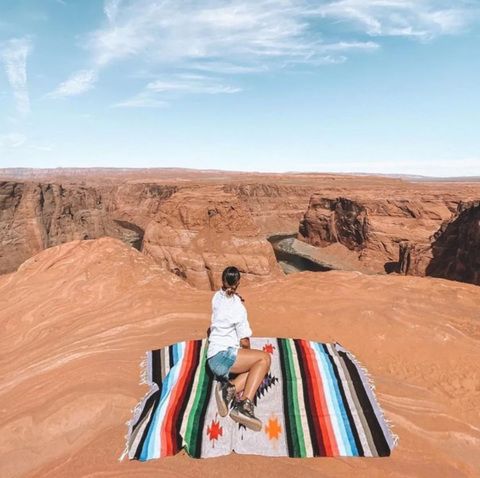Southwest Brown Mexican Diamond Yoga Blanket