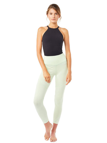 Mandala Yoga Wear - Black Ribbed Halterneck Tank Top