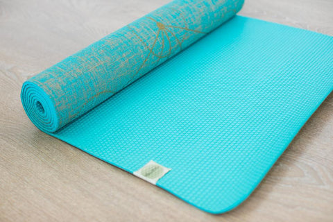 YOGATRIBE Organic Jute 100% Eco Yoga Mat / AQUA