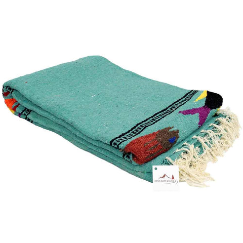 Mint Green Fish Baja Yoga Blanket