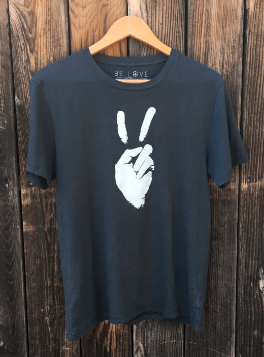 Be Love - Peace Sign Men's Organic Yoga Tee Tops Be Love Apparel 