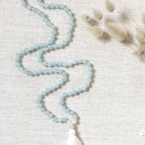 INNER PEACE - Aquamarine & Moonstone Mala