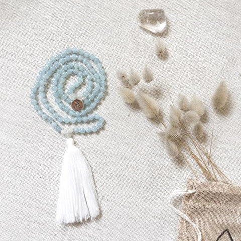 INNER PEACE - Aquamarine & Moonstone Mala