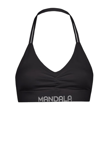 Mandala Yoga Wear - Halter Neck Yoga Bra Black Yoga Bra Mandala 