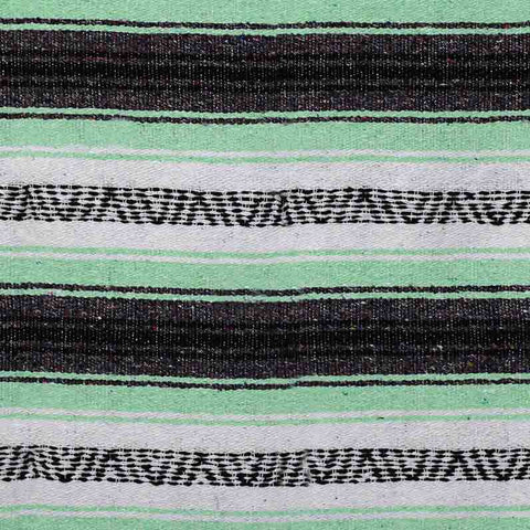 Mint and Grey Mexican Falsa Blanket