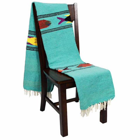 Mint Green Fish Baja Yoga Blanket