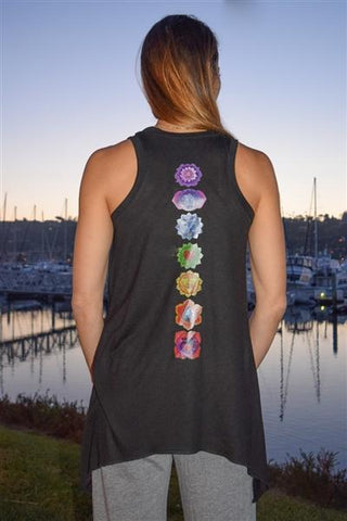 Third Eye Threads - Full Chakras on Racerback Shark Bite Tank Tanks Third Eye Threads 