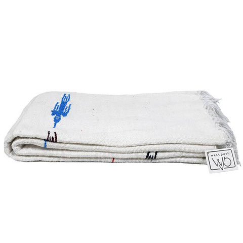 Namaste White Baja Thunderbird Blanket