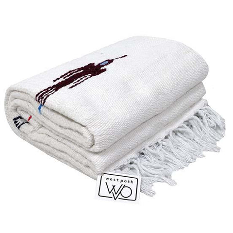 Namaste White Baja Thunderbird Blanket