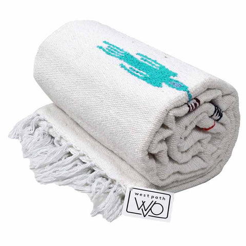 Namaste White Baja Thunderbird Blanket